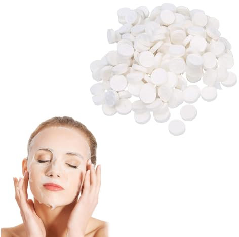 120PCS Compresse per maschera facciale Naturale Fai da Te in Cotone Panno di Cotone di Compressione Maschera Foglio Maschera DIY Monouso Maschere viso in Tessuto Skin Care Maschere