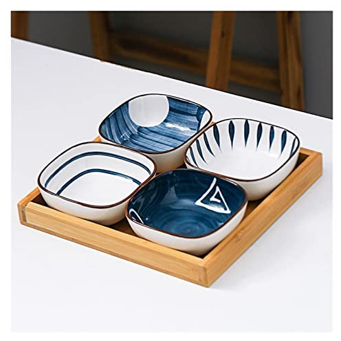 Ciotola per immersione 4 pezzi Ciotole per immersione/immersione Ciotole per immersione in ceramica per uso domestico Set di condimenti per condimenti Piatto per salsa Aceto condimento Piatto per snac