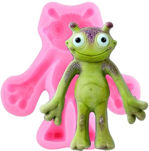 XMOLDNMS Space Alien Silicone Mould Alien Fondant Moulds for Cake Decoration Cupcake Topper Chocolate Candy Polymer Clay Gum Paste