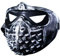 eBoutik - Steampunk Punk Biker Goth Spike Mask- Rock Festival, Gothic, Cosplay, Masquerade, Halloween Costume, Cyborg Skeletal Half Face Skull Mask (Silver)