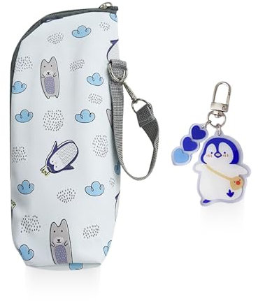 1 Piece of Portable Thermal Insulation Baby Bottle Bag, 1 Piece of Penguin Pendant, Waterproof Thermal Insulation Bag, Baby Bottle Storage Bag, Baby Bottle Protective Cover