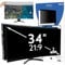 [2 Pack] 34 Inch Privacy Screen for Computer Curved Monitor 21:9 Aspect Ratio, Eye Protection Anti Blue Light Glare Shield, 34inch Removable Black Blackout Anti Spy Desktop Security Private Filter
