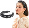 LOPHE Dirndl Haarreif Schwarz, Rutschfestes Geflochtenes Stirnband für Damen, Haarreifen Oktoberfest Breitem Haarband mit Diamanten, Stirnband als Kopfschmuck für Damen