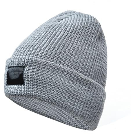 Flex Beanie Reflektierende Mütze für Damen Herren, warme reflektierende Strickmütze für den Winter, dicke, kältebeständige Plüschmütze für Outdoor-Sportarten (DE/NL/SE/PL, Alphanumerisch, L, Grey)