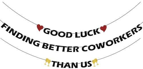 Banner-Dekoration „Bonne Chance pour Trouver de Meilleurs Collègues que nous“, glitzerndes Décorations de fête d'adieu, Abschiedsparty-Dekor, hängendes Abschiedsdekor Cadeaux d'adieu pour Collègues