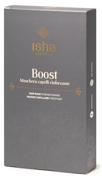 isha cosmetics - Boost - Maschera Capelli Rinforzante, Trattamento Naturale con Bringraj, Triphala e Rosa