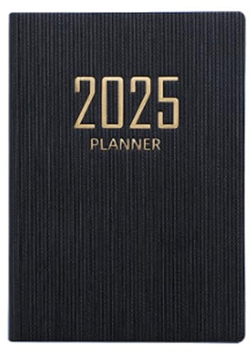 Mini -Planer 2025, 120 Seiten A7 -Kalenderbuch, Smooth -Schreiben kleiner Notizbuch mit PU -Cover, tragbares Taschennotizbuch für Stationery Office School Supplies (Schwarz)