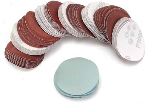 Schleifscheiben, 75 mm, verschiedene Körnungen, P80 bis P3000, Klett-Schleifpapier zum Polieren und Veredeln, 100 Stück