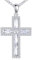 YFN Kreuz Halskette Sterling Silber Kubischer Zirkoniumdioxid Kreuz Anhänger Kette Religiös Schmuck Geschenke für Damen Herren (Weiß)
