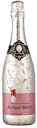 Arthur Metz - Cremant d'Alsace Rosé Brut, Pinot Noir, Méthode Traditionnelle (1 x 0.75 l) (Packung mit 6)