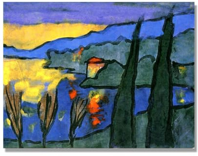 NHLDZYH Emil Nolde Bilder, (Bei Lago Maggiore), Berühmte Gemälde-Reproduktion, Kunstdruck auf Leinwand für Wohnzimmer. 60x80cm Nur Leinwand