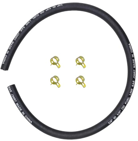 Strongthium 6mm 1/4 inch ID Fuel Line Hose Petrol Pipe x 25 Compatible with Briggs Stratton 5414K 283207 791850 95162S Lawn Mower Small Engine with 4 Clamps
