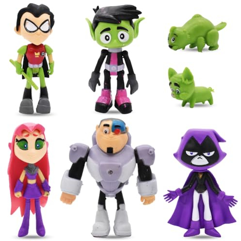 Ti-Tan Figures Set,7pcs Action Figures Cake Toppers, Cartoons Cupcake Figurine For Kids, Birthday Baby Shower Theme Party Supplies