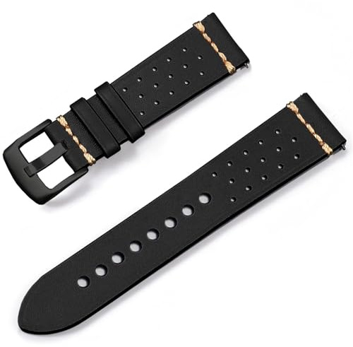 YONGNAGUI NASUNJIA Vintage Echtes Leder Uhrenarmbänder Multi Farben Gürtel 22mm 20mm Damen Herren Rindsleder Uhrenarmband Armband Uhrenarmband(Hero 10,20mm)