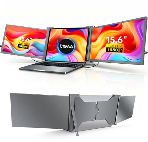 Triple Laptop Screen Extender Monitor: 15.6 FHD 1080P Portable Monitor | Plug & Play Design for Extender 2 screens laptop Compatible with MacOS Windows Android for 15.6-17.3 Laptop