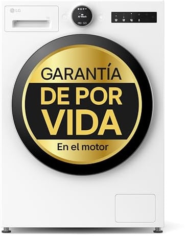 LG F2X50S9TLB - Lavadora Inteligente, 9kg, AI Direct Drive, TurboWash 360º, 1200rpm, Fondo reducido, Un 20% más eficiente que A, Serie 500, Blanca