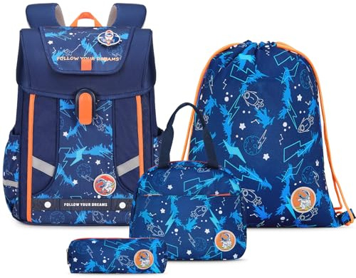 Amythe Ergo Set 4-teilig Schulranzen Jungen Ergonomischer ab 1. Klasse