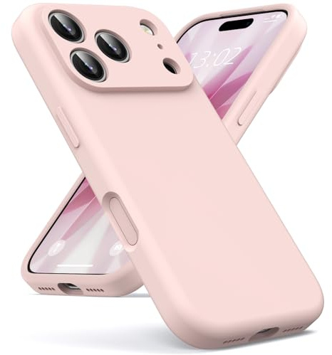 Oududianzi - Cover per iPhone 17 Pro Max Silicone Liquido, Rosa | Interno in Microfibra Morbida, Custodia Protezione Antiurto Resistente Aantigraffio