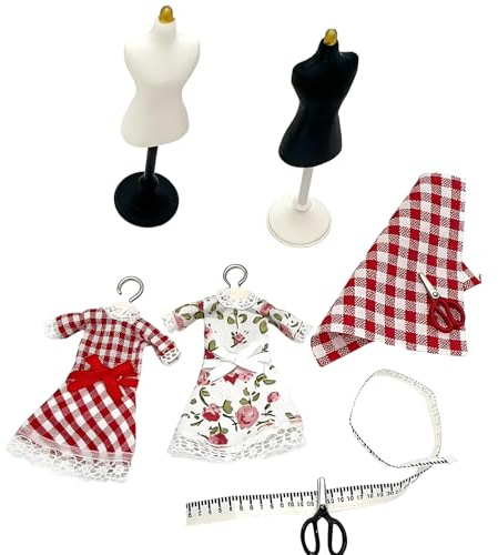 Limtula 1/12 Miniatur Kleiderform aus Holz, Mannequin Modell, Figurenset für Puppenkleidung, Nähen und kreative Präsentation, Szenendekorationen, Puppenhaus Miniaturmöbel