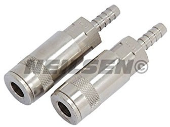 Neilsen CT1677-2pc 1/4in BSP Quick Coupler Set with Hose Barb for Air Hose Connections