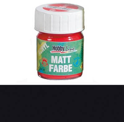 Hobby Line Acryl-Mattfarbe, 50ml, Schwarz