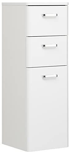 PELIPAL Quickset 359 Highboard, Holzdekor, Weiß Hochglanz, 33,0 x 30,0 x 90 cm