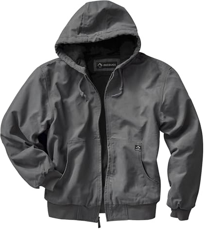 DRI Duck Cheyenne Men's Cotton Canvas Hooded Work Jacket, 5020, 2X-Large, Charcoal