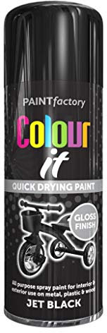 400ml All Purpose Black Gloss 1732PR Spray Can Household Car Van Bike Aerosol Paint (1 Pack)