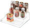iDesign Spice Rack with 3 Compartments, Small Display Cabinet Organiser Made of Durable Plastic, Compact Kitchen Storage Organiser for Jars, Cans and Spices, Clear, 8.9D x 22.2W x 25.4H centimetres