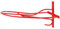 Kerbl Sattelhalter (für Englischsättel, Wandhalterung für Sättel, aus Metall, Farbe rot, Länge 54 cm, Wandmontage, inkl. Zusatzhalterung für Trense / Halfter) 3284