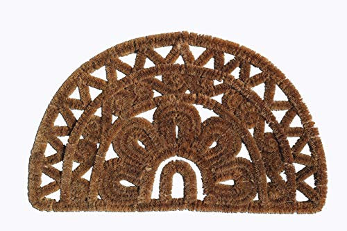 ID Mat Demi-Lune Coco Métal Tappeto Zerbino in Cocco, Acciaio, Beige, 45 x 75 cm