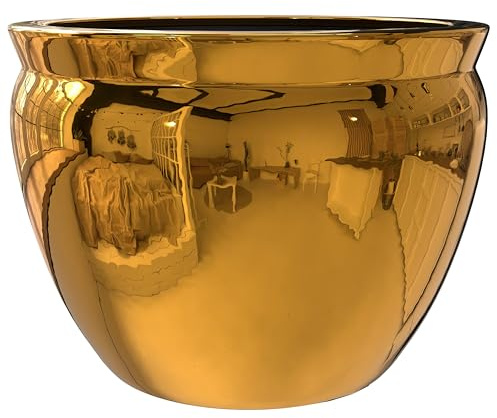 Red Lantern 12 Solid Gold Porcelain Fishbowl