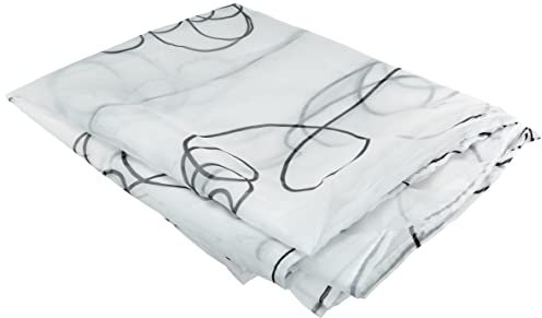 Douceur d'Intérieur 1 Vorhangringe, Bedruckt, Voile, blanko, 140 x 240 cm, Polyester, weiß/schwarz, W 55.1 x L 94.5 (1 Panels)