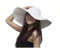 erioctry Femmes Grand Large Bord Floppy Chapeau de Soleil Belle Couleur Unie Plage Pare-Soleil Ombre Chapeau de Paille Casquette Été Plage Chapeau Blanc