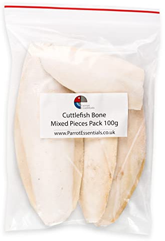 Parrot Essentials - Broken Cuttlefish Bone for Parrots & Cage Birds - 100g Pack