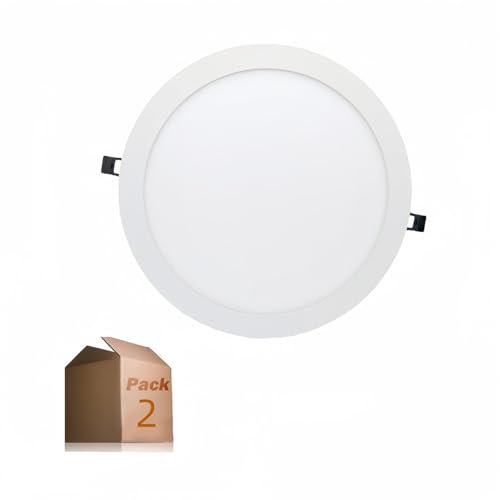 ONSSI Placa LED Circular SuperSlim 24W (Pack 2) Panel Downlight LED Blanco Frío 6000k-6500k LED