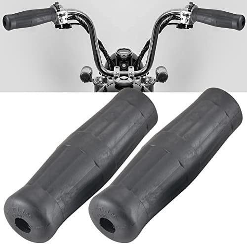 KATUR Motorrad Handgriffe 22mm 7/8 '' 24mm Gummi Lenker Gel Griff Retro Gummi Motorrad Vintage Cola Flasche Lenker Griffe Schwarz Universal für Harley Honda Yamaha Kawasaki Suzuki