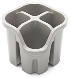 Addis Cutlery Utensil Drainer Caddy With 4 Compartments, Mushroom, 14 x 14 x 13 cm
