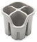 Addis Cutlery Utensil Drainer Caddy With 4 Compartments, Mushroom, 14 x 14 x 13 cm