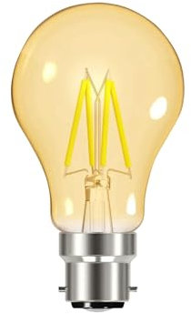 Energizer GLS Globe Antique Gold Finish LED Filament Energy Saving Light Bulb - B22 BC Bayonet Cap Fitting
