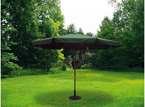 sol-jardin Sombrilla Parasol 3,5 Metros diámetro Tubo 48mm de Aluminio y Tela de Poliester Color Verde