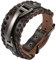 Cupimatch Breites Wickelarmband Herren Leder Armband Geflochten Fleschtarmband Armreif Seil Jungen Länge Verstellbar 15-20cm, Braun