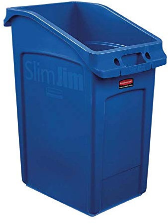 Rubbermaid Commercial Products 2026725 Slim Jim Abfalleimer mit Belüftungskanälen, 23 Gallonen, Blau