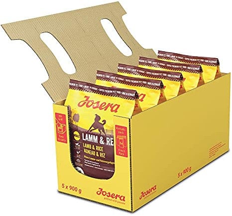 JOSERA Lamm & Reis (5 x 900 g) | Hundefutter mit Lamm als einziger, tierischer Eiweißquelle | Super Premium Trockenfutter für ausgewachsene Hunde | 5er Pack