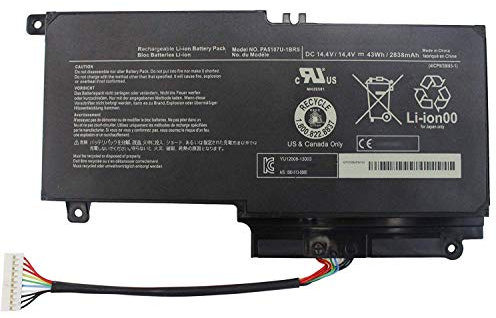 PA5107U-1BRS Remplacement de la Batterie d'ordinateur Portable pour Toshiba Satellite L50 L50-A L55 L55t L40-A L40D L45D L55-A L55D-A L55DT-A P50 P50-A P50-b P55t-a P55t-A5116 S55-A5295 (14.4V 43Wh)