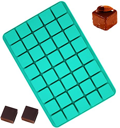 FineGood moules à chocolat en silicone 40 cavités carrées et brownie pour desserts maison, gélatineux, bombes grasses