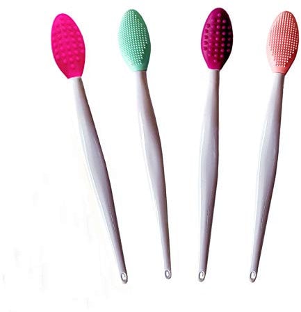 Lip Scrub Brush Lip Brush Lip Exfoliator Brush Silicone Exfoliating Brush Silicone Lip Exfoliator Scrub Lip Scrubber Tool Mini Exfoliating Brush Set Lip Scrubber For Women (4pcs)