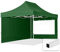TOOLPORT 3x4,5m Faltpavillon Pavillon Partyzelt Gazebo Stahl 30mm, 2 Seitenteile, Panoramafenster, grün