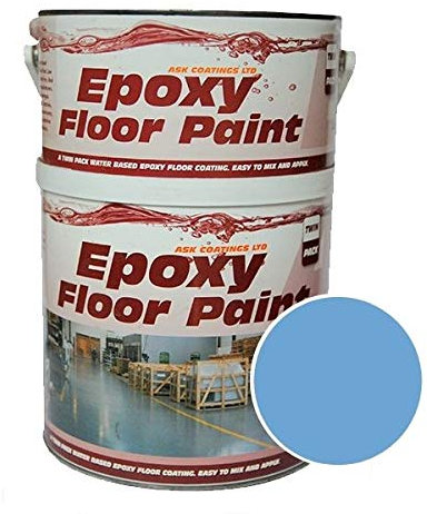 Epoxy Resin Floor Paint by Ask Coatings. for Garage, Industrial and Domestic. 2.5L (Light Blue)