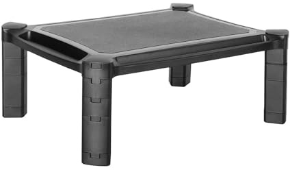 Audizio AMR10 Height Adjustable Desk Riser Monitor Stand, Universal Laptop Riser with Phone & Tablet Holder, Cable Management, Non-Slip, Ergonomic Computer Platform for Home Office, Black
